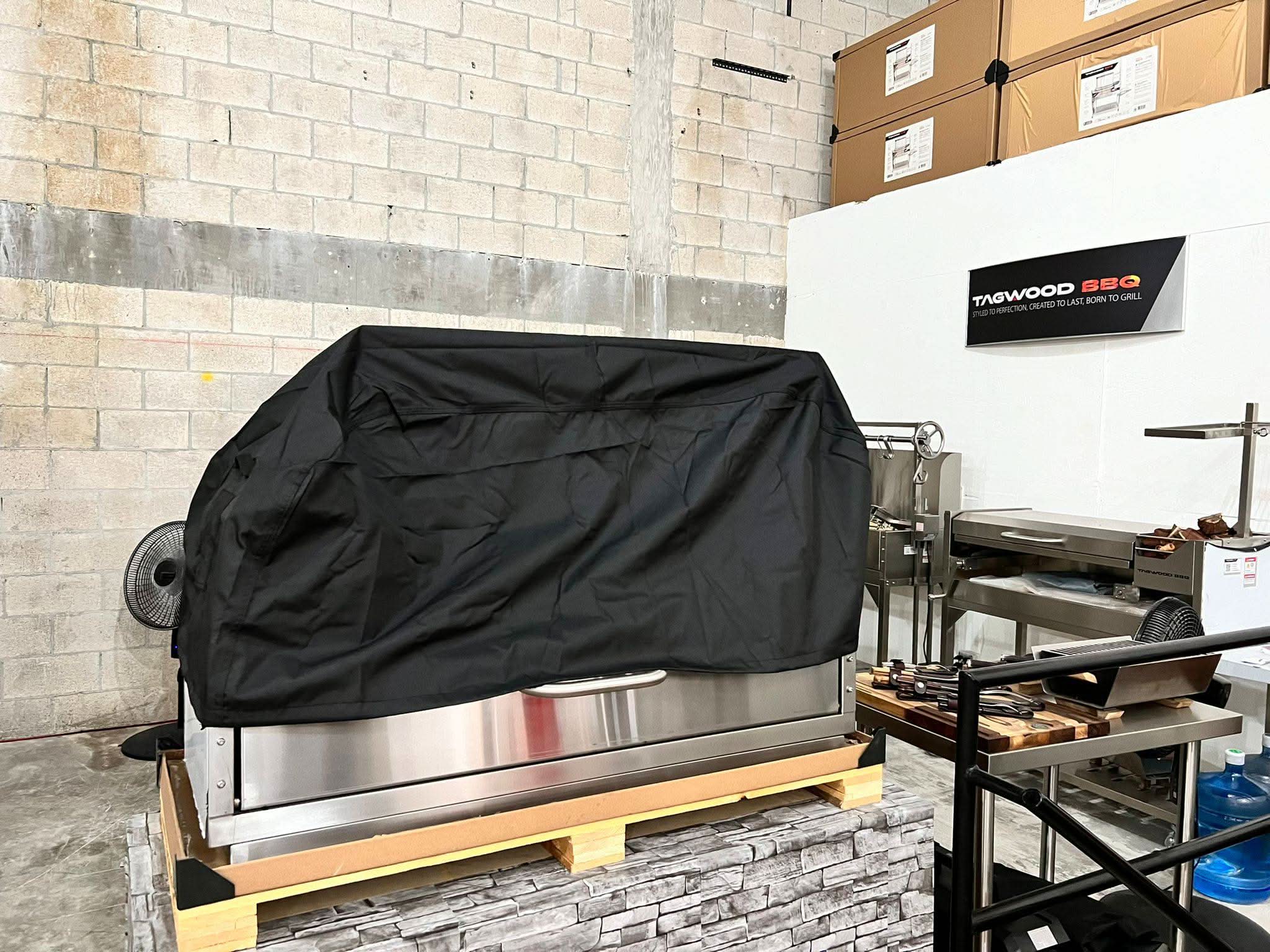 Tagwood BBQ grill is covered -smokeforges