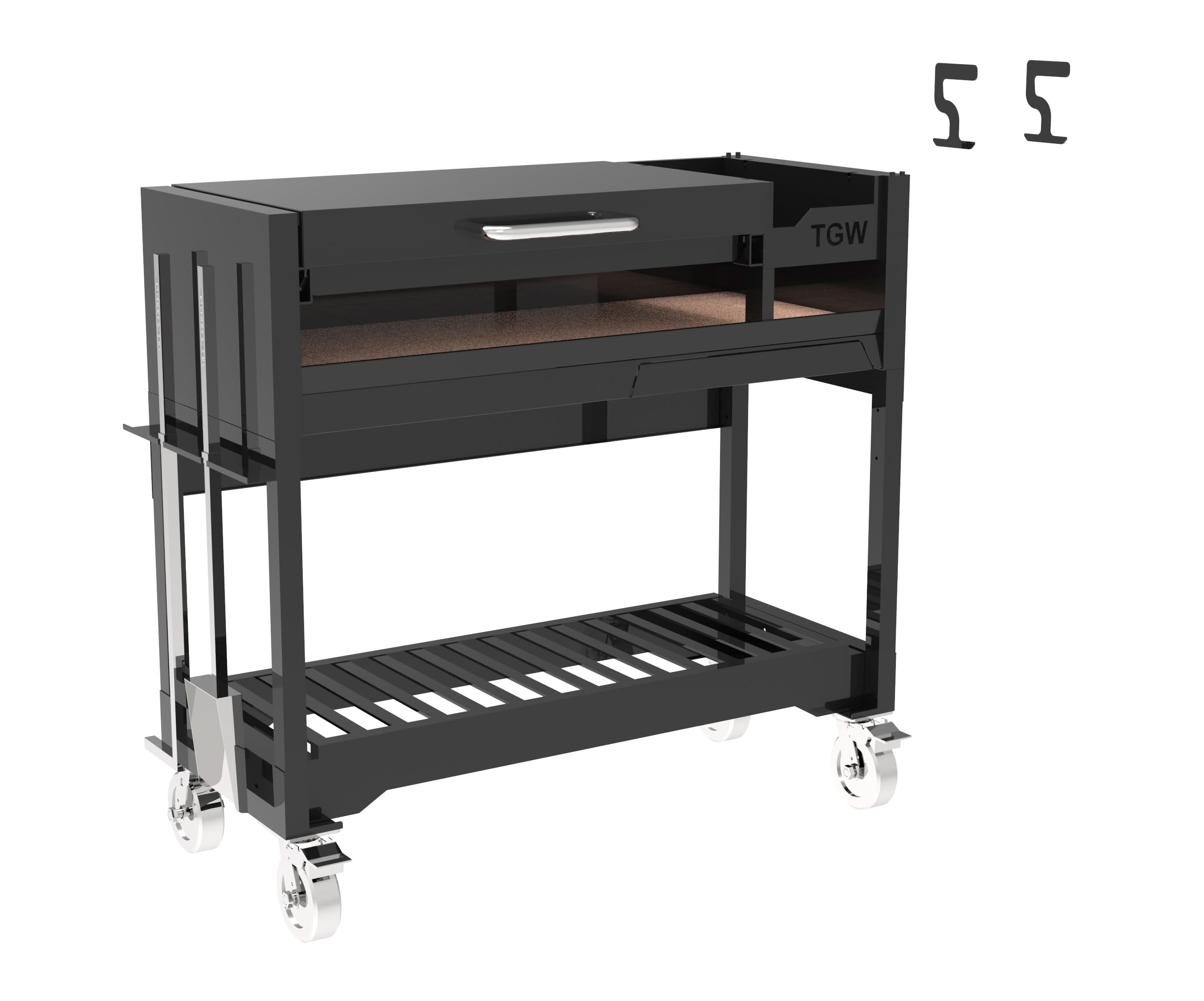 Tagwood BBQ BBQ18SI Chief Series all-black Argentine Santa Maria Grill