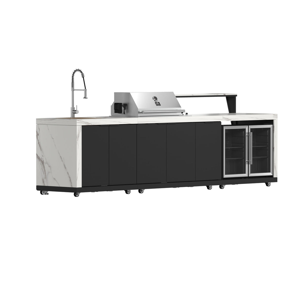 Forno BBQ 30-Inch Outdoor Kitchen Set in white, angle view