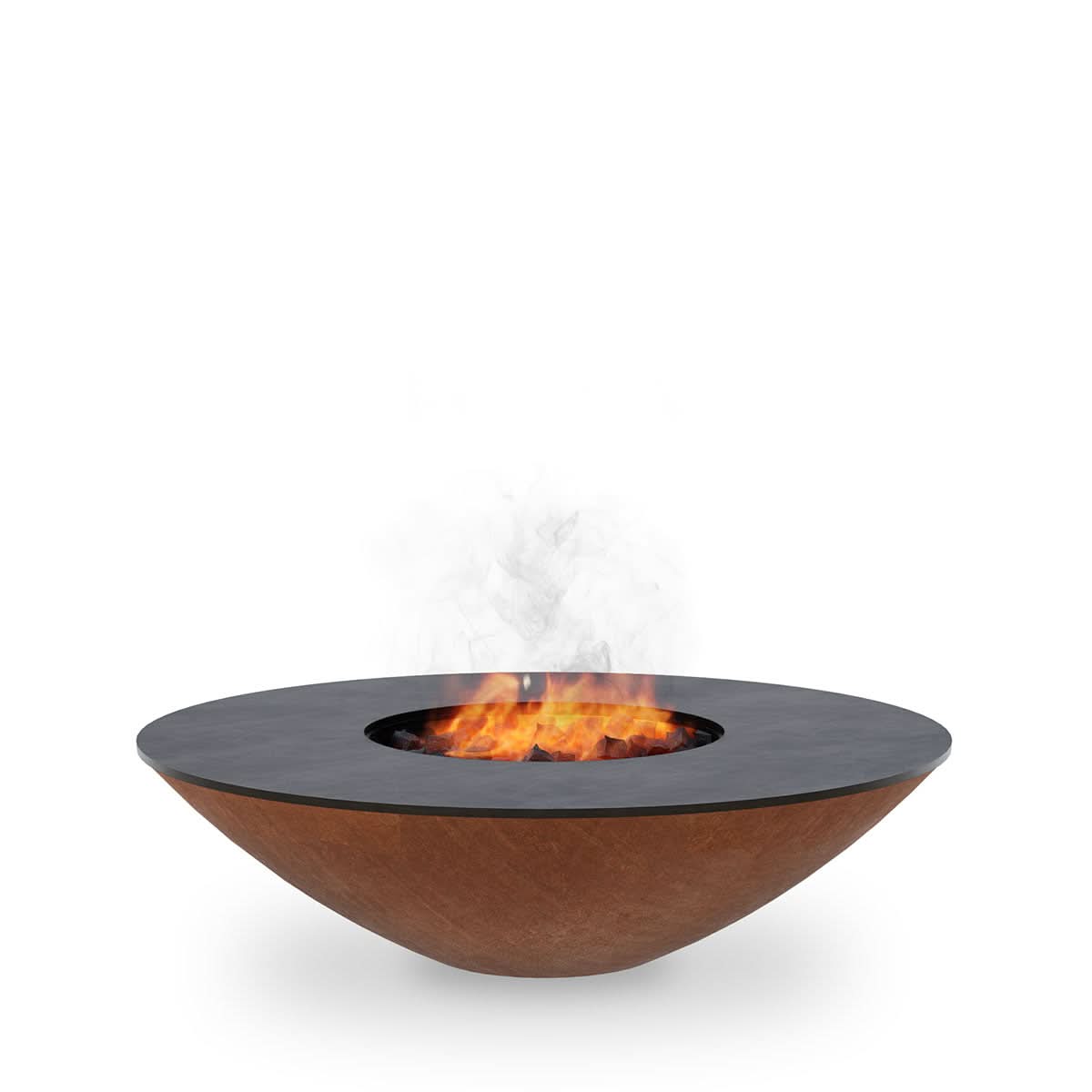 Arteflame Classic 40 inch fire pit with cooktop low profile grill and fire feature