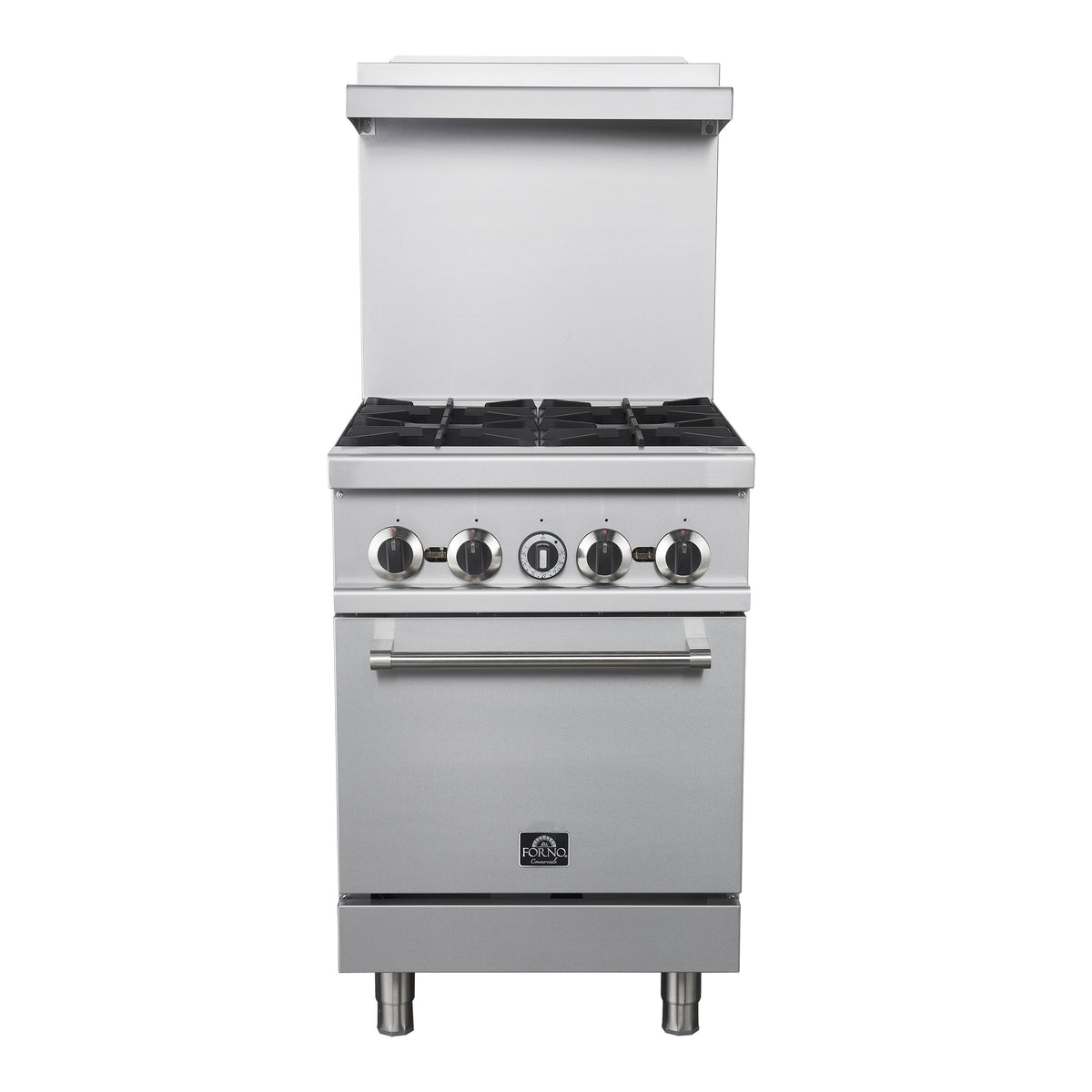 Forno Commerciale 24-Inch Commercial Gas range 1 oven in stainless steel, front view
