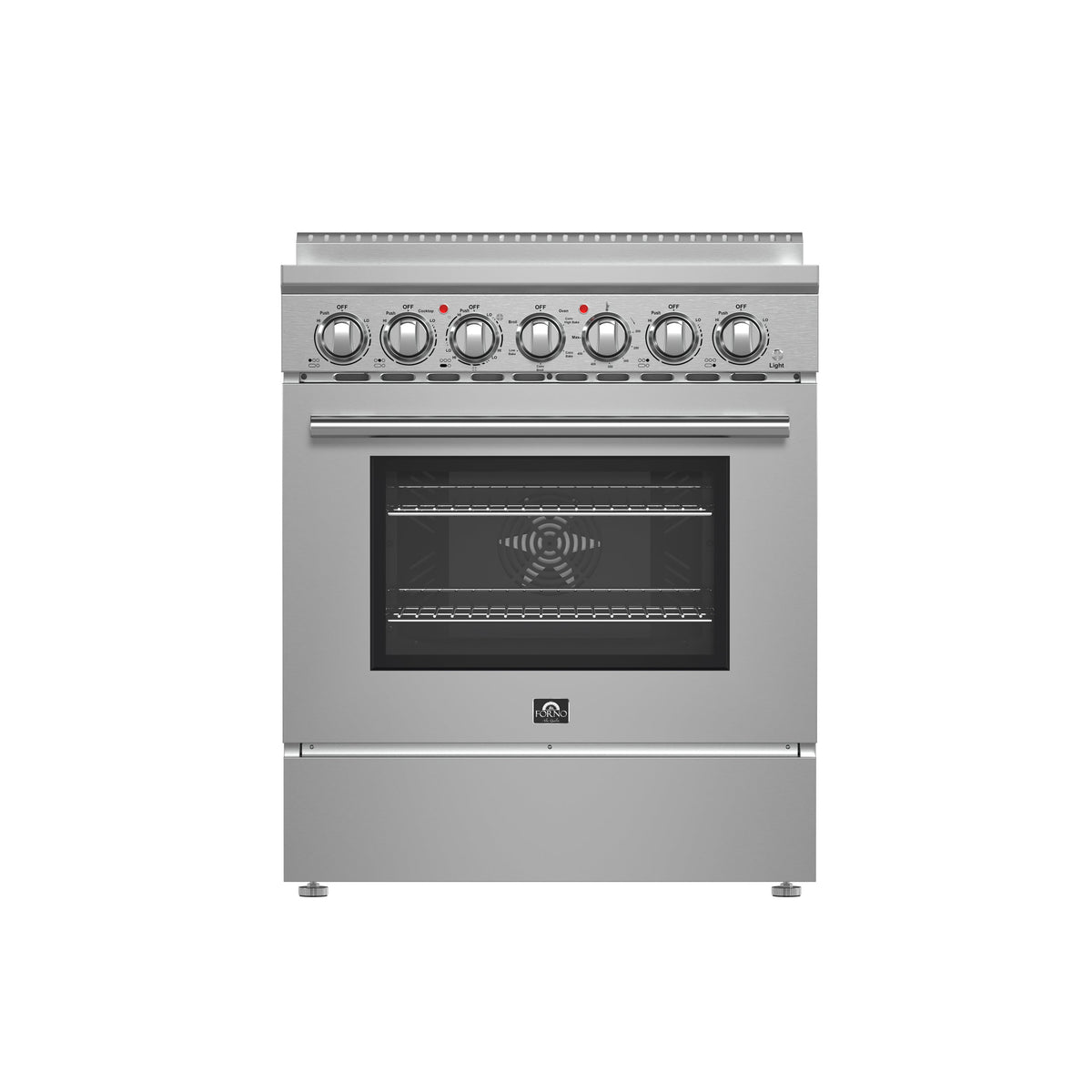 Forno Paolo 30-Inch Electric Range in stainless steel, front view