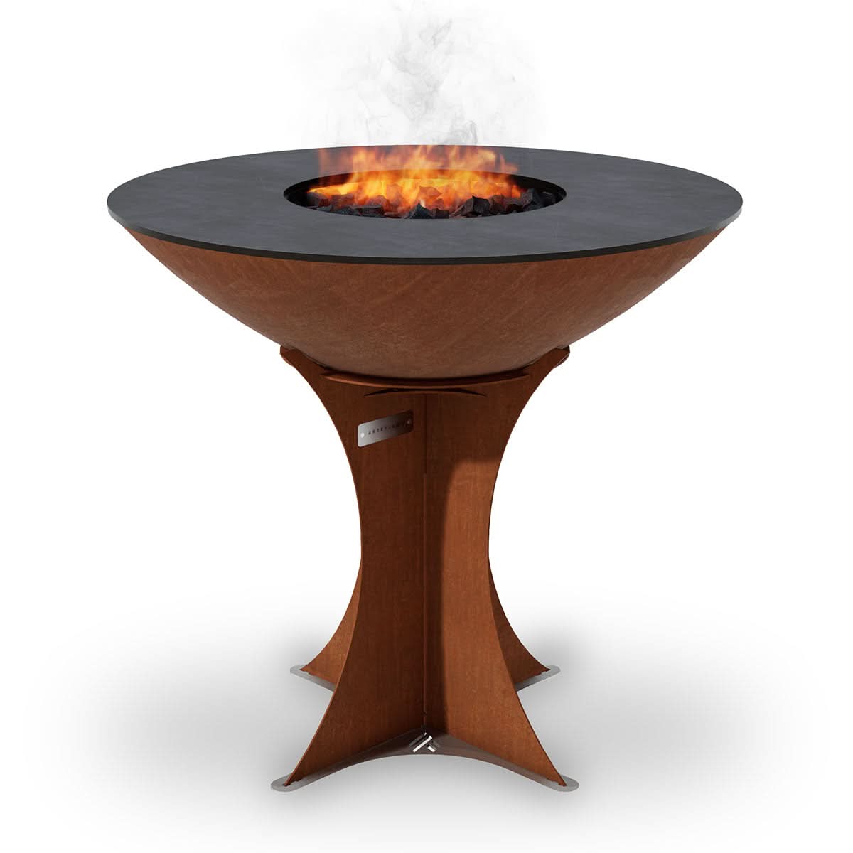 Arteflame 40 inch grill with high Euro base for elegant wood-fired outdoor cooking