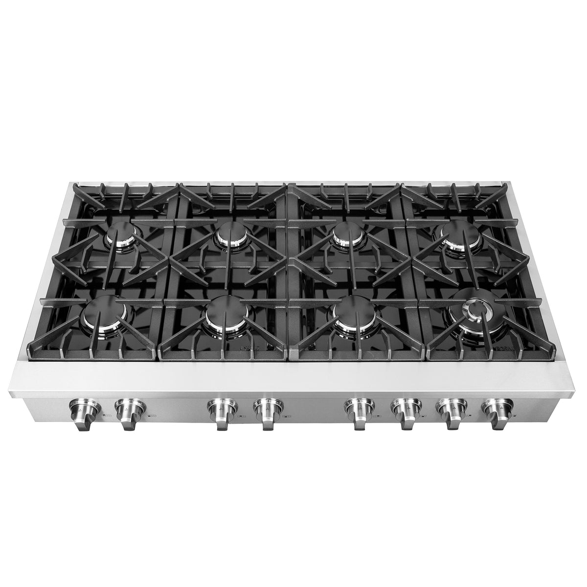 Forno Qualita 48-Inch Gas Rangetop in stainless steel, continuous cast iron grates