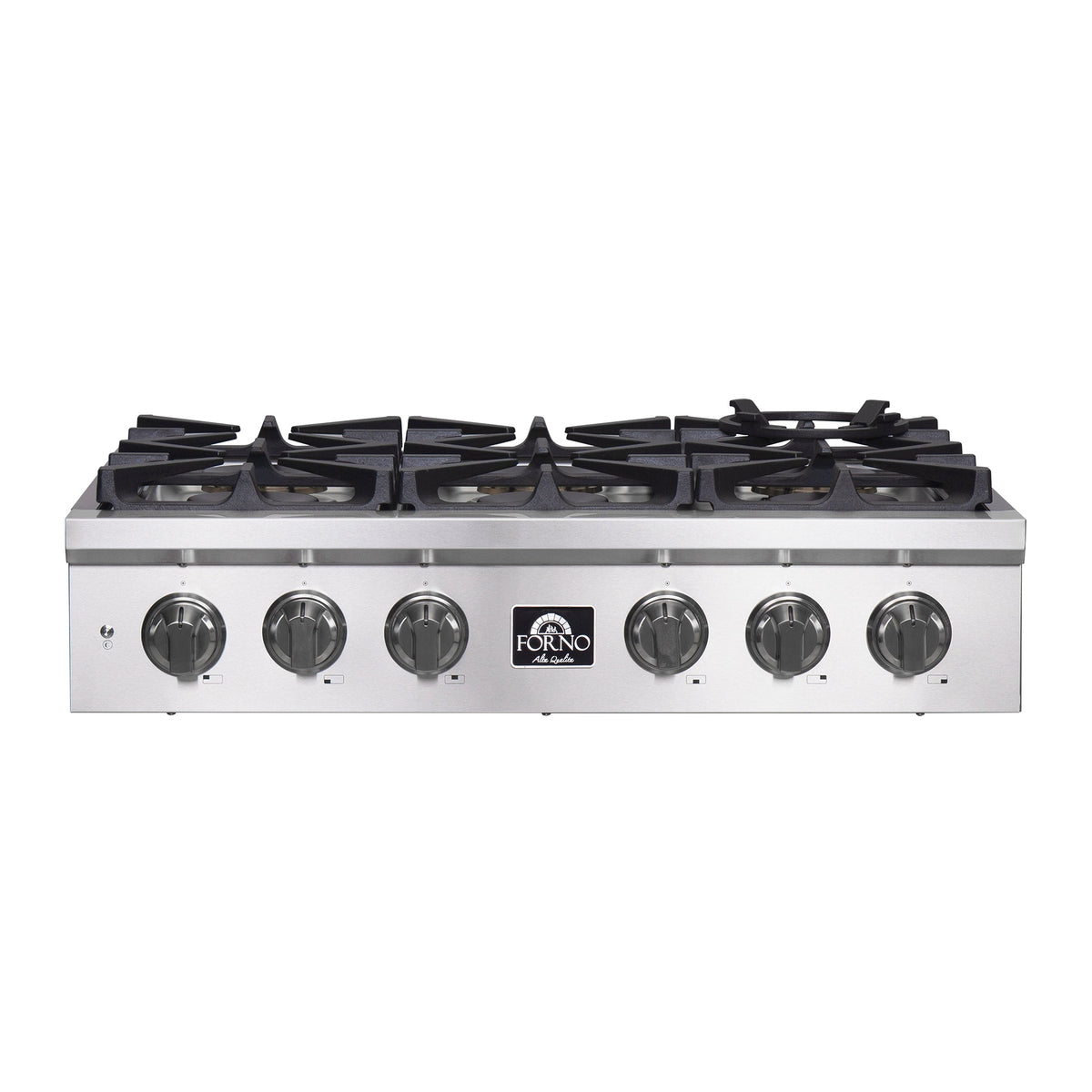 Forno Qualita 36-Inch Gas Rangetop in stainless steel, spezia