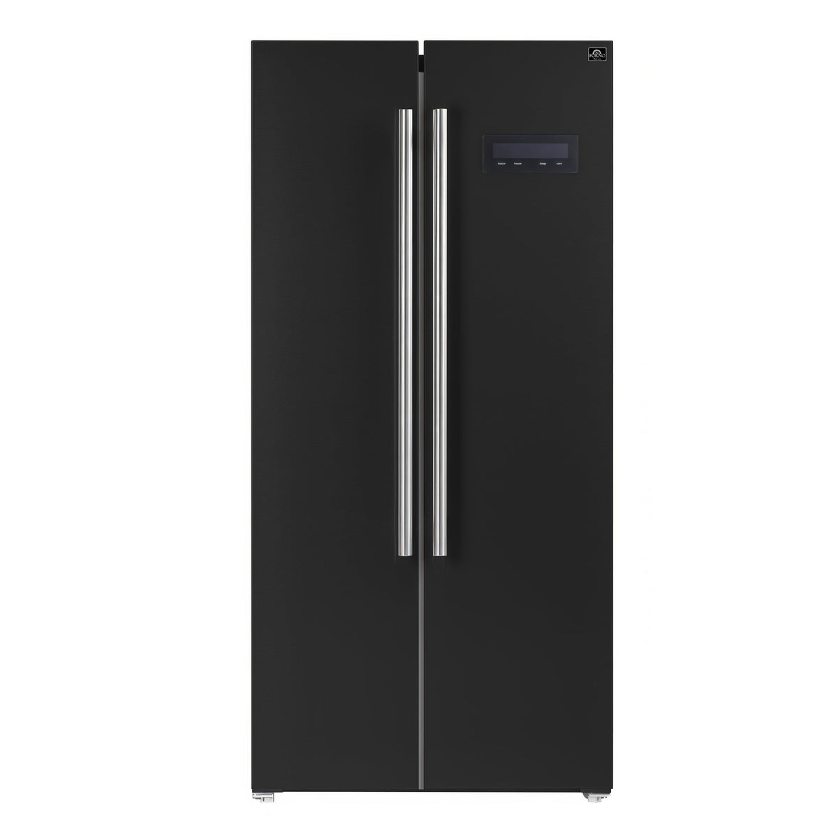 Forno Salerno 33-Inch Side-by-Side Refrigerator in black, black