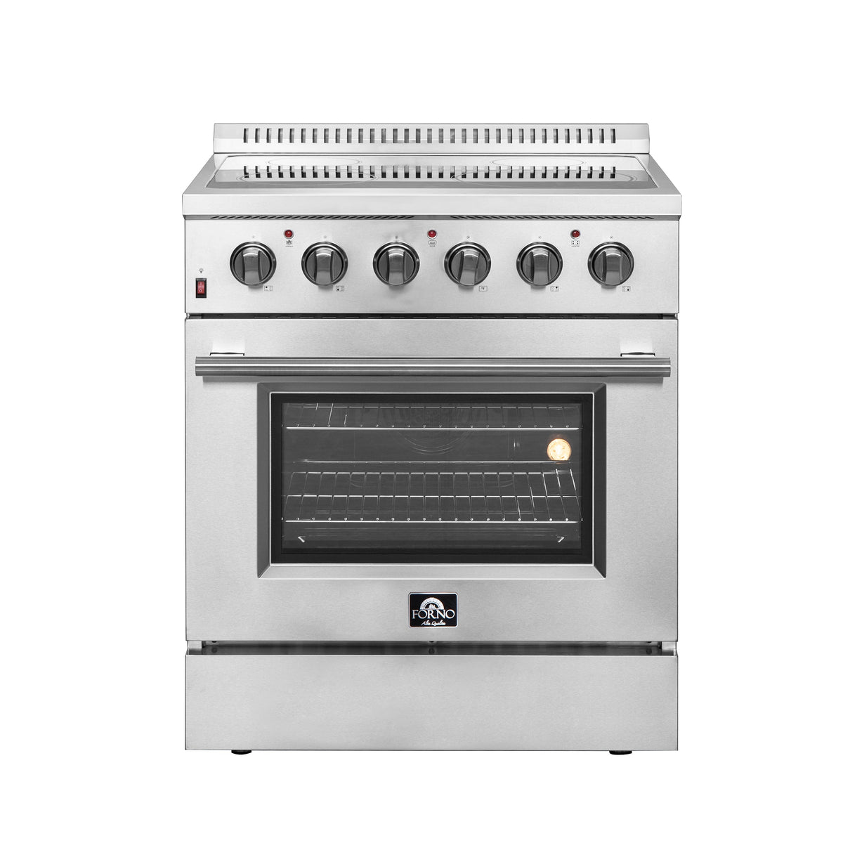 Forno Galiano 30-Inch Electric Range in stainless steel, front view