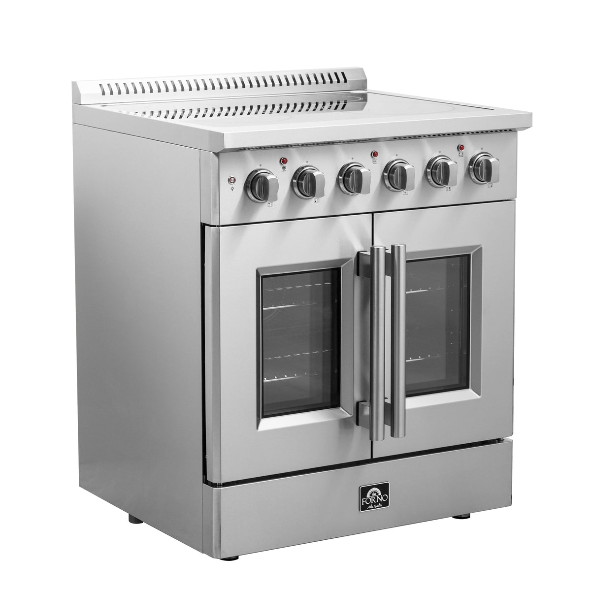 Forno Galiano 30-Inch Electric Range in stainless steel, angle view