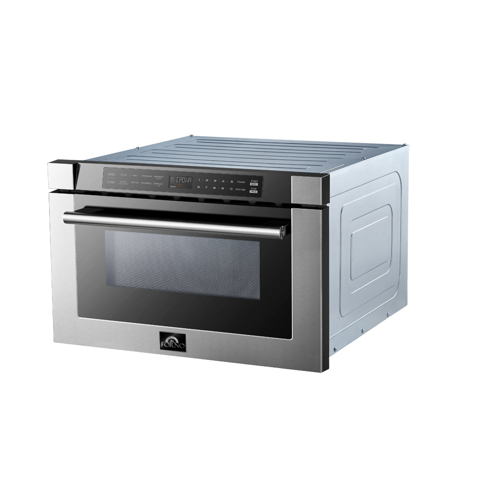 Forno Capoliveri 24-Inch Microwave Drawer in stainless steel, drawer right panel