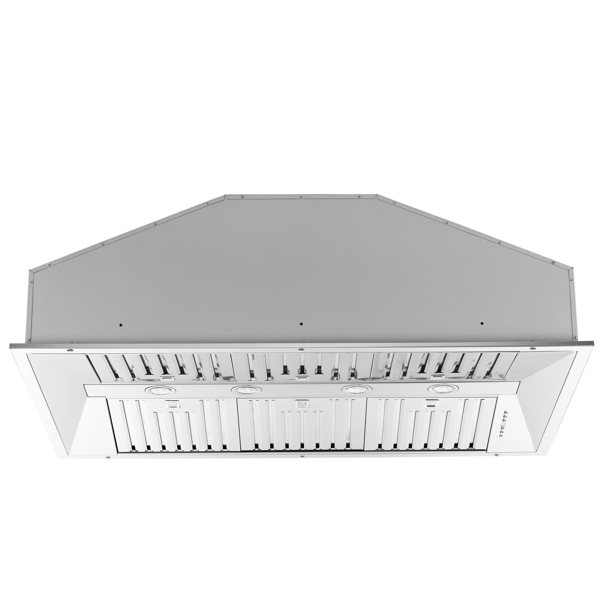 Forno Altilia 48-Inch Range Hood in stainless steel, front view