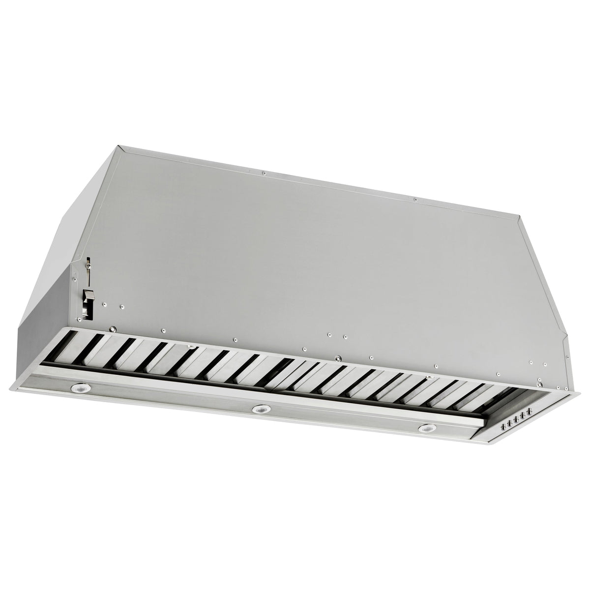 Forno Frassanito 36-Inch Range Hood in stainless steel, angle view