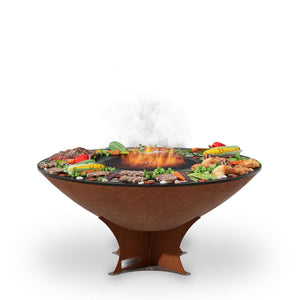 Arteflame Classic 40 inch fire pit with cooktop low profile grill and fire feature
