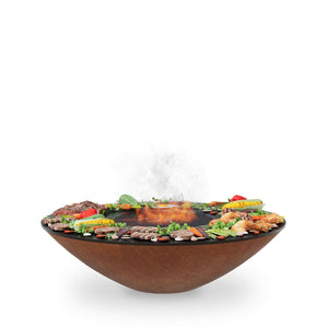Arteflame Classic 40 inch fire pit with cooktop low profile grill and fire feature