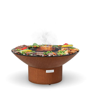 Arteflame Classic 40 inch fire pit with cooktop low profile grill and fire feature