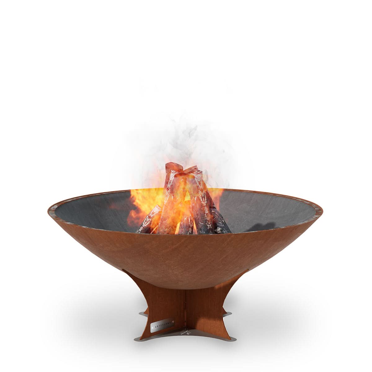 Arteflame Classic 40 inch fire pit in outdoor Corten steel fire feature design