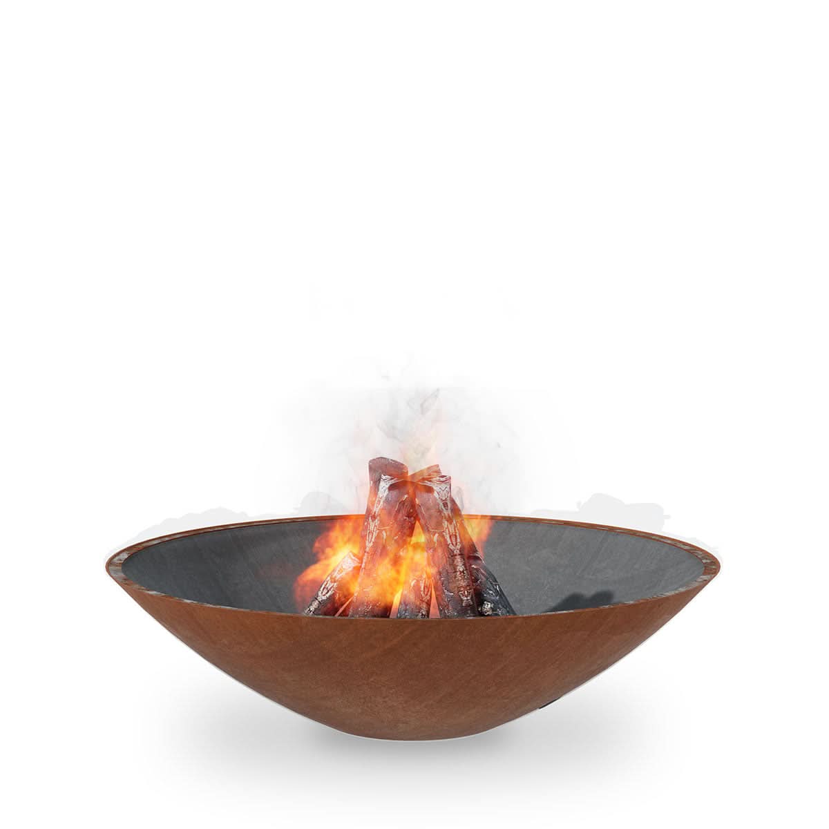 Arteflame Classic 40 inch fire pit in outdoor Corten steel fire feature design