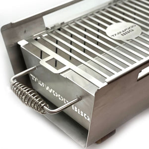 Tagwood BBQ BBQ07SS 304 Stainless Steel Table Top Warming Brazier with Acacia Wood