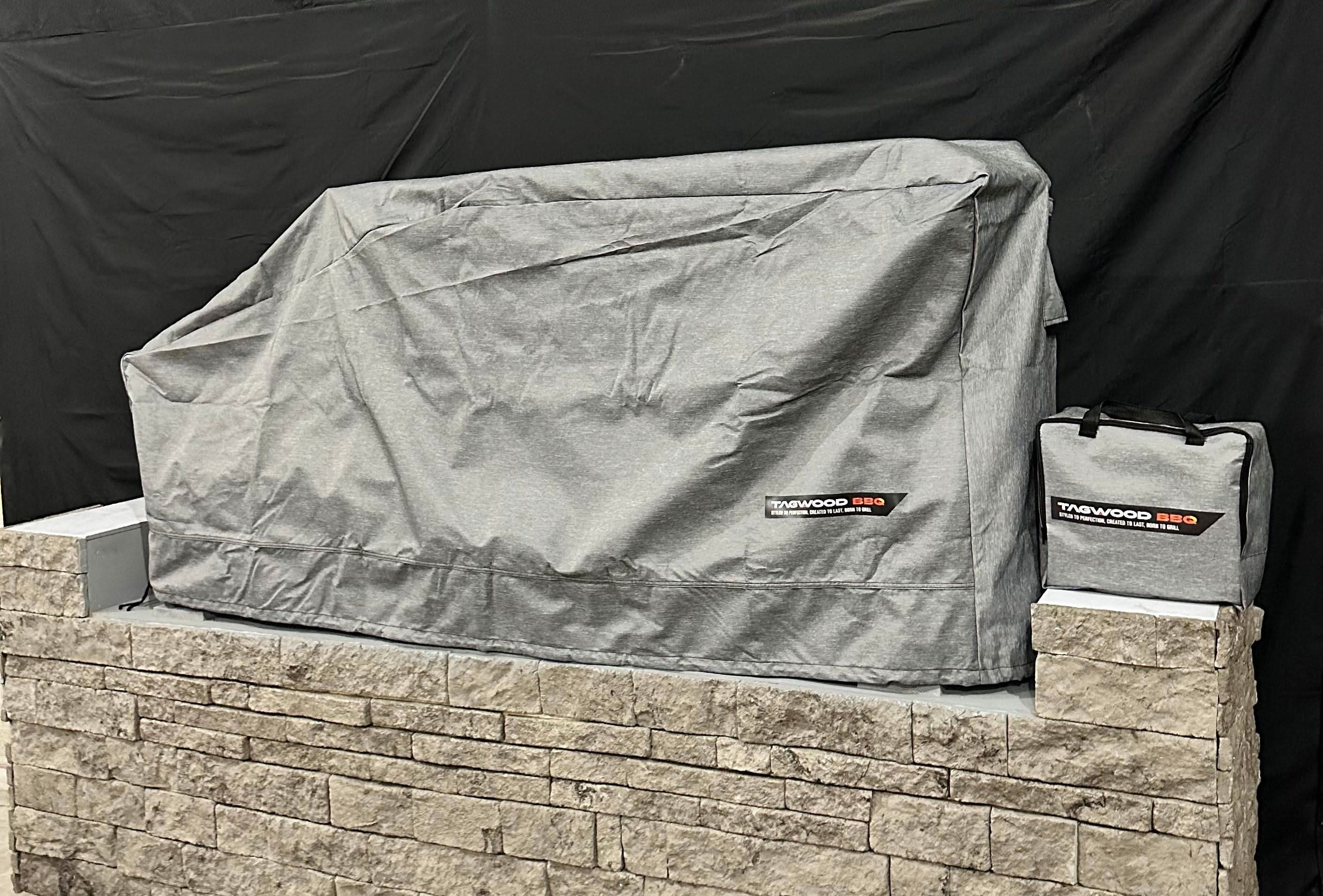 Tagwood BBQ grill cover shown -smokeforges