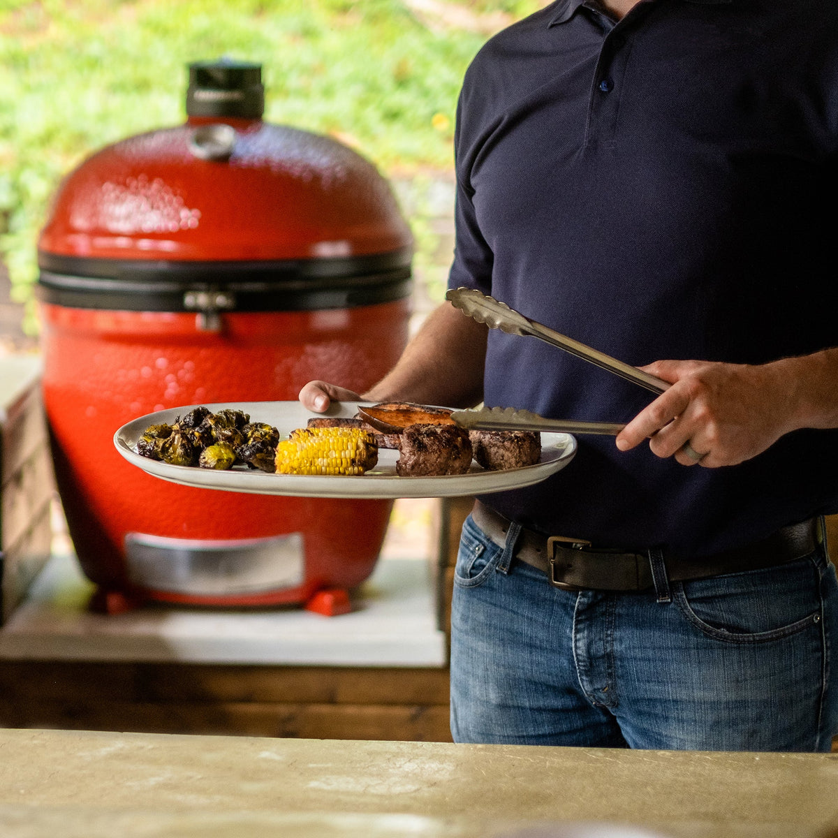 Kamado Joe Big Joe III standalone grill lifestyle view