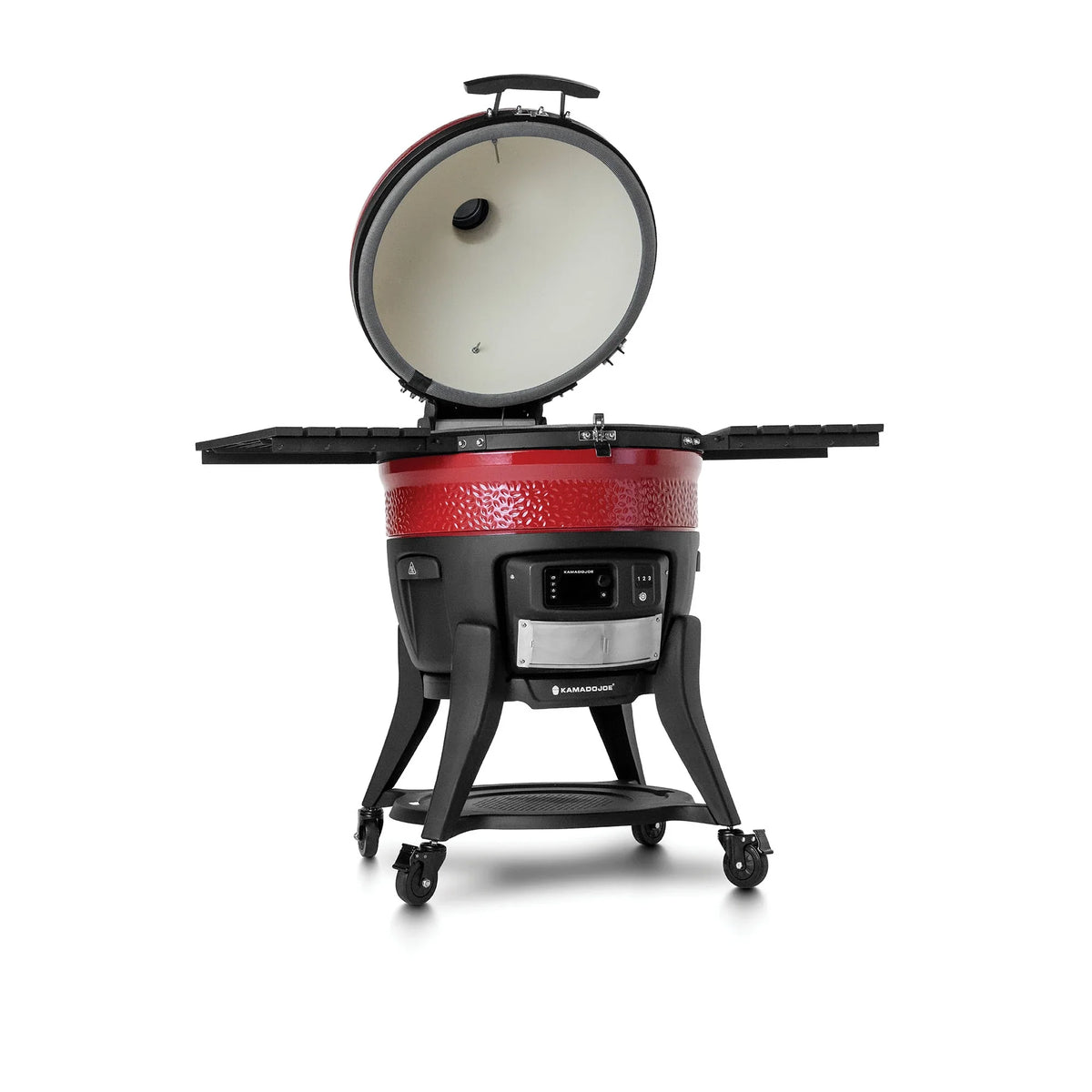 Kamado Joe Big Joe Konnected Joe 24-inch digital charcoal grill with the dome open