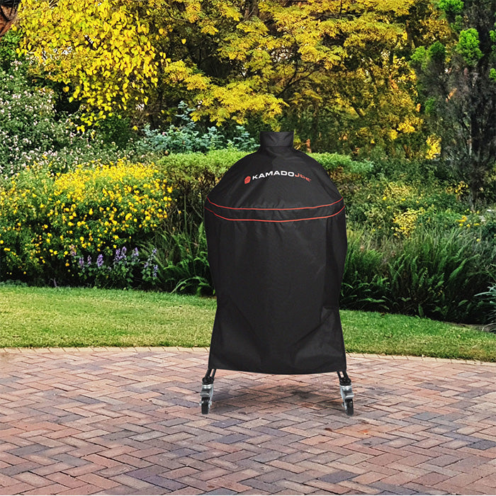Kamado Joe heavy-duty grill cover in use