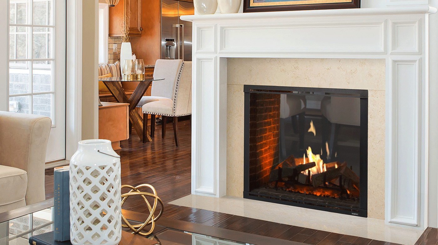 Majestic Marquis II see-through direct vent gas fireplace
