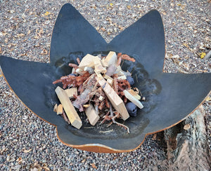 Ohio Flame Fire Flower bowl loaded with firewood