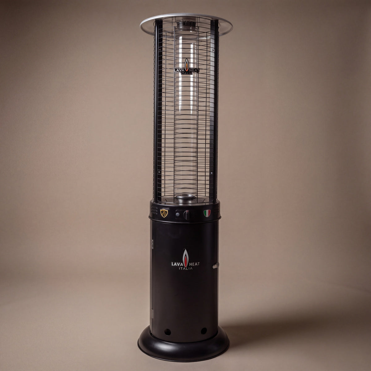 Lava Heat Italia Opus Lite patio heater in Hammered Black - product view
