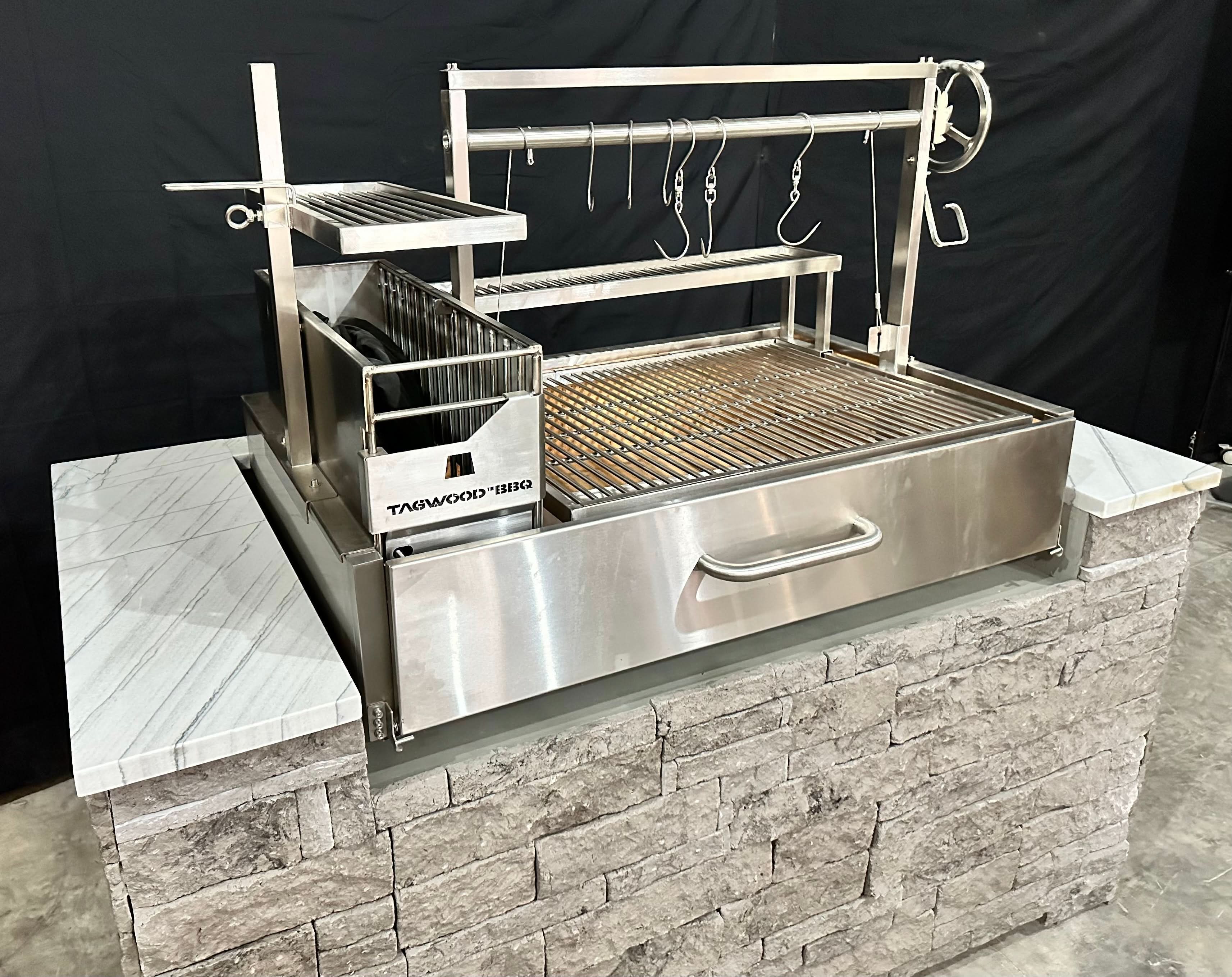 Tagwood BBQ BBQ25SS XL built-in Argentine Santa Maria Grill in 304 stainless steel