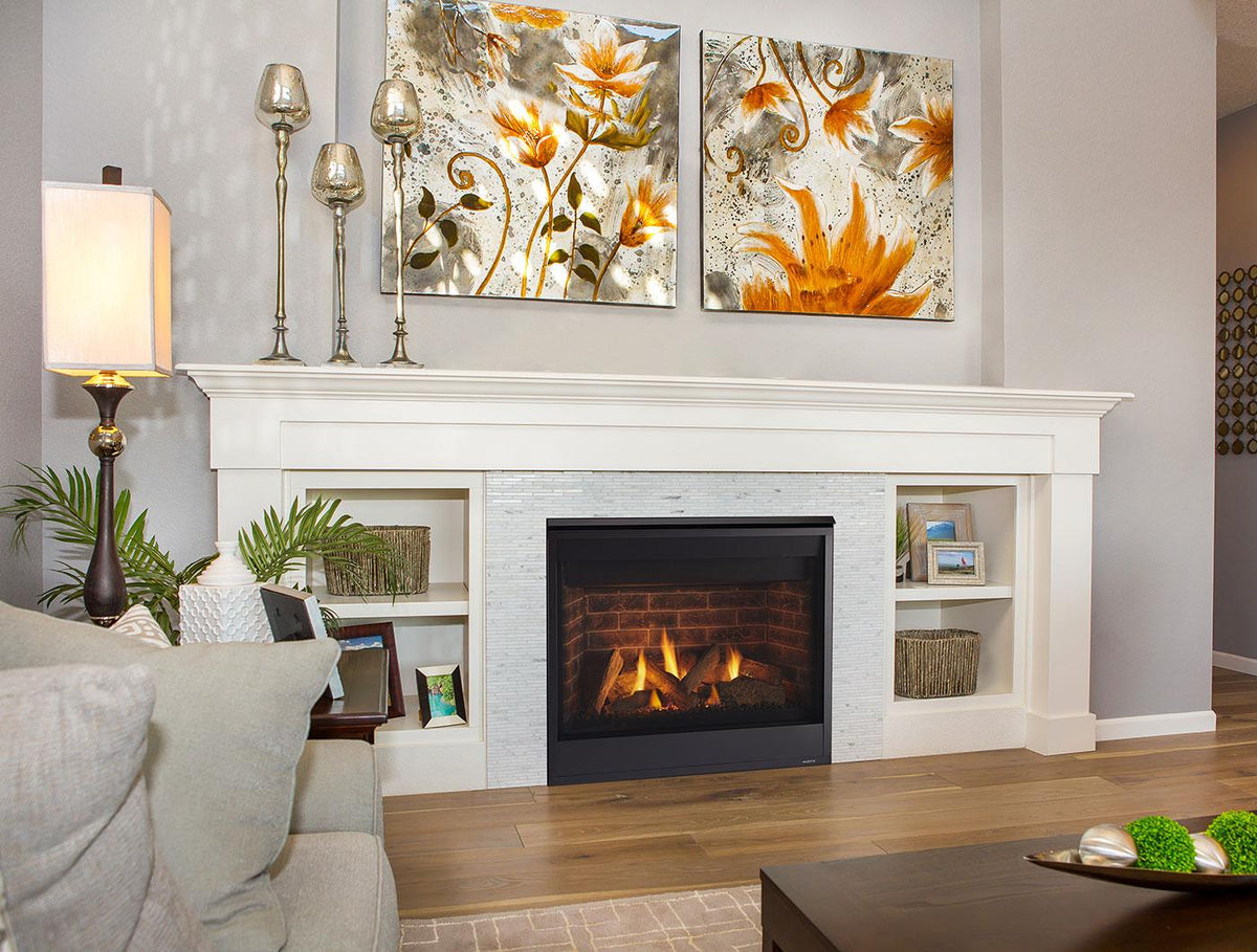 Majestic Quartz 36 direct vent gas fireplace in living room