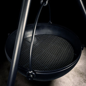 Cowboy Cauldron Ranch Boss 42" Fire Pit & Grill with charcoal setup