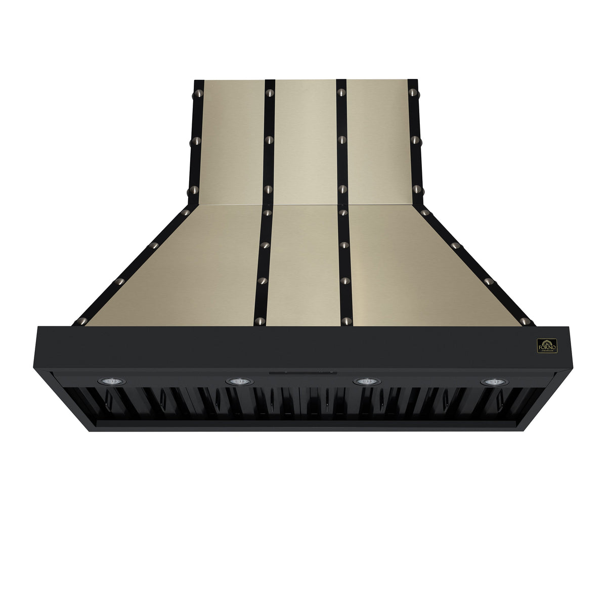 Forno Ambassador 48-Inch Range Hood in black, front view