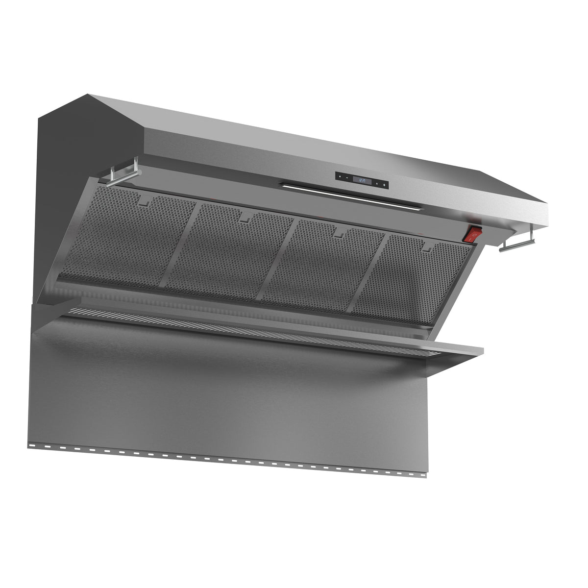 Forno Savona 60-Inch Range Hood in stainless steel, angle view