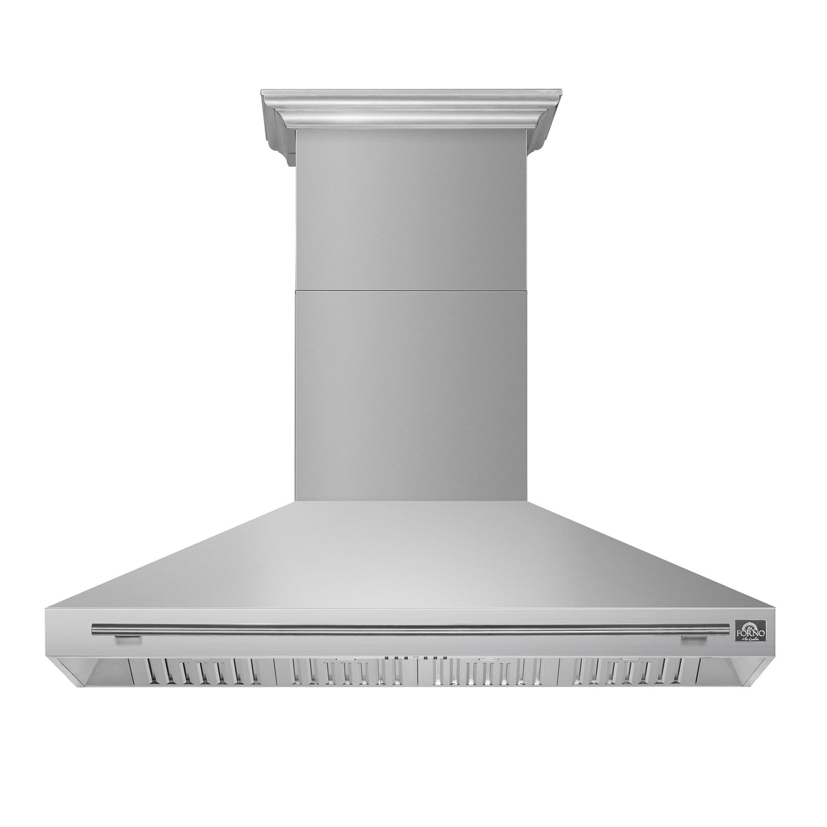 Forno Aria 60-Inch Range Hood in stainless steel, front view