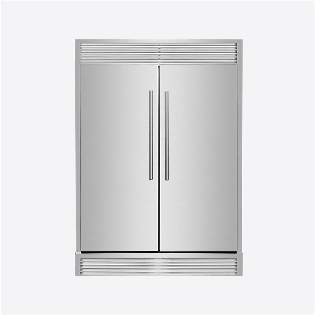 Forno Maderno 28-Inch Side-by-Side Refrigerator in stainless steel VCM, front view