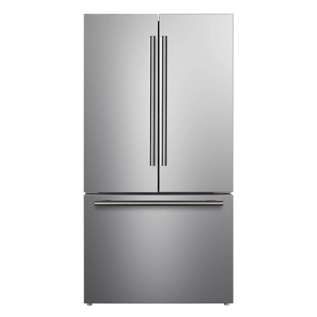 Forno Rivello 36-Inch French Door Refrigerator in stainless steel, front view