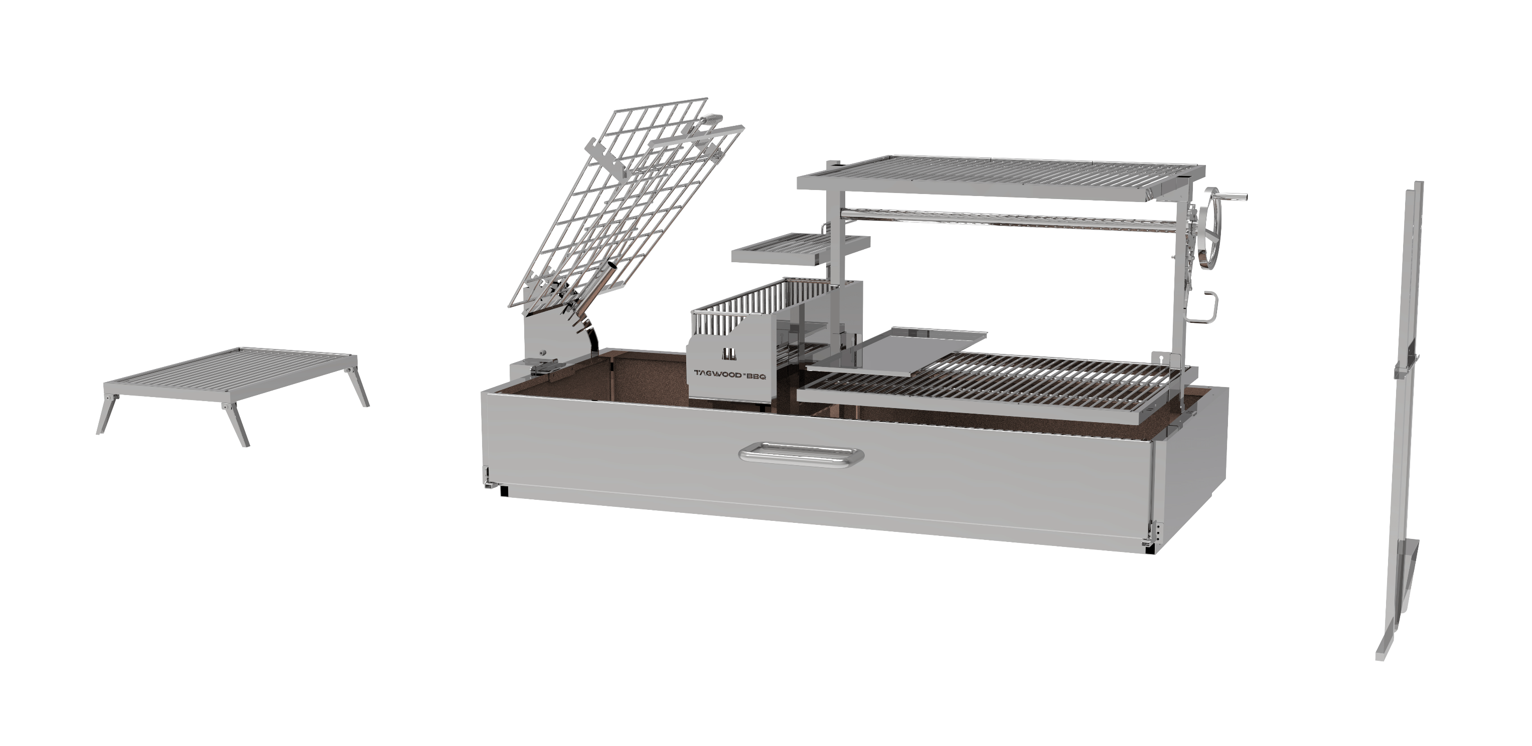 Tagwood BBQ grill is shown -smokeforges