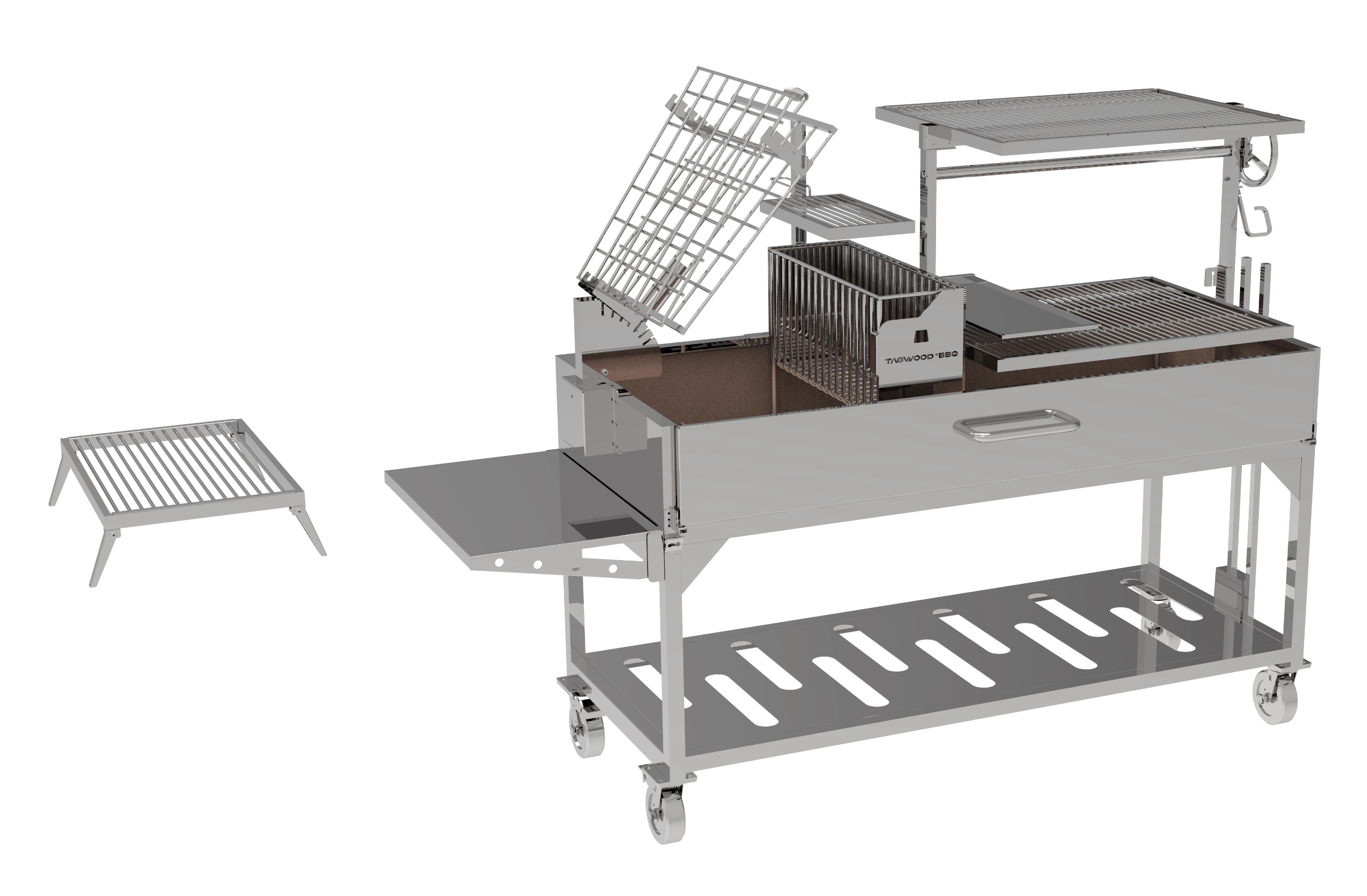 Tagwood BBQ Argentine Santa Maria Wood Fire & Charcoal Grill - Smokeforges