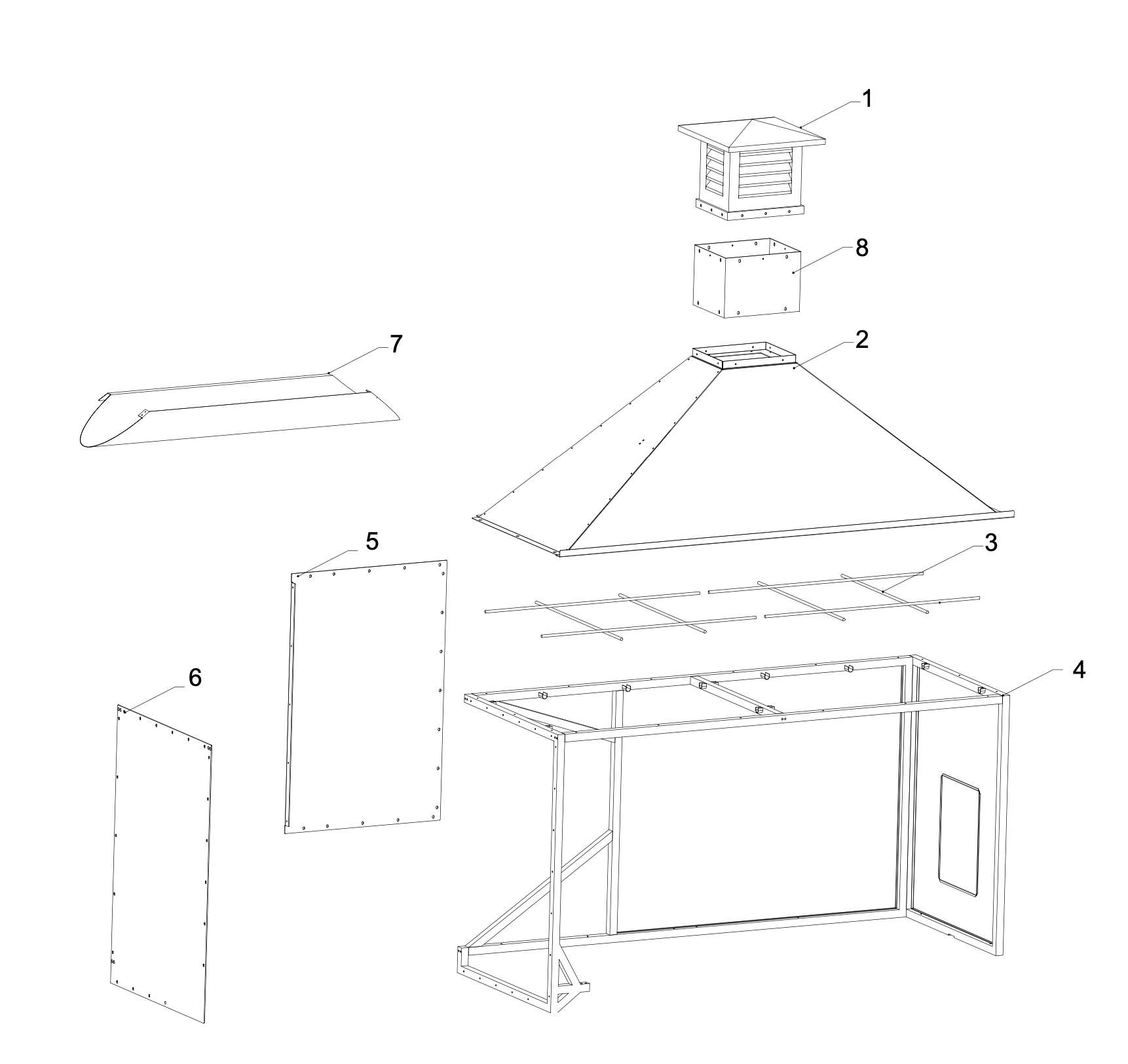 Tagwood BBQ Attachment Built-in Smoke Hood -- ASH08-