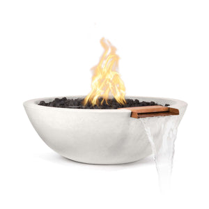 The Outdoor Plus Sedona Fire Water Bowl in GFRC concrete for outdoor patios