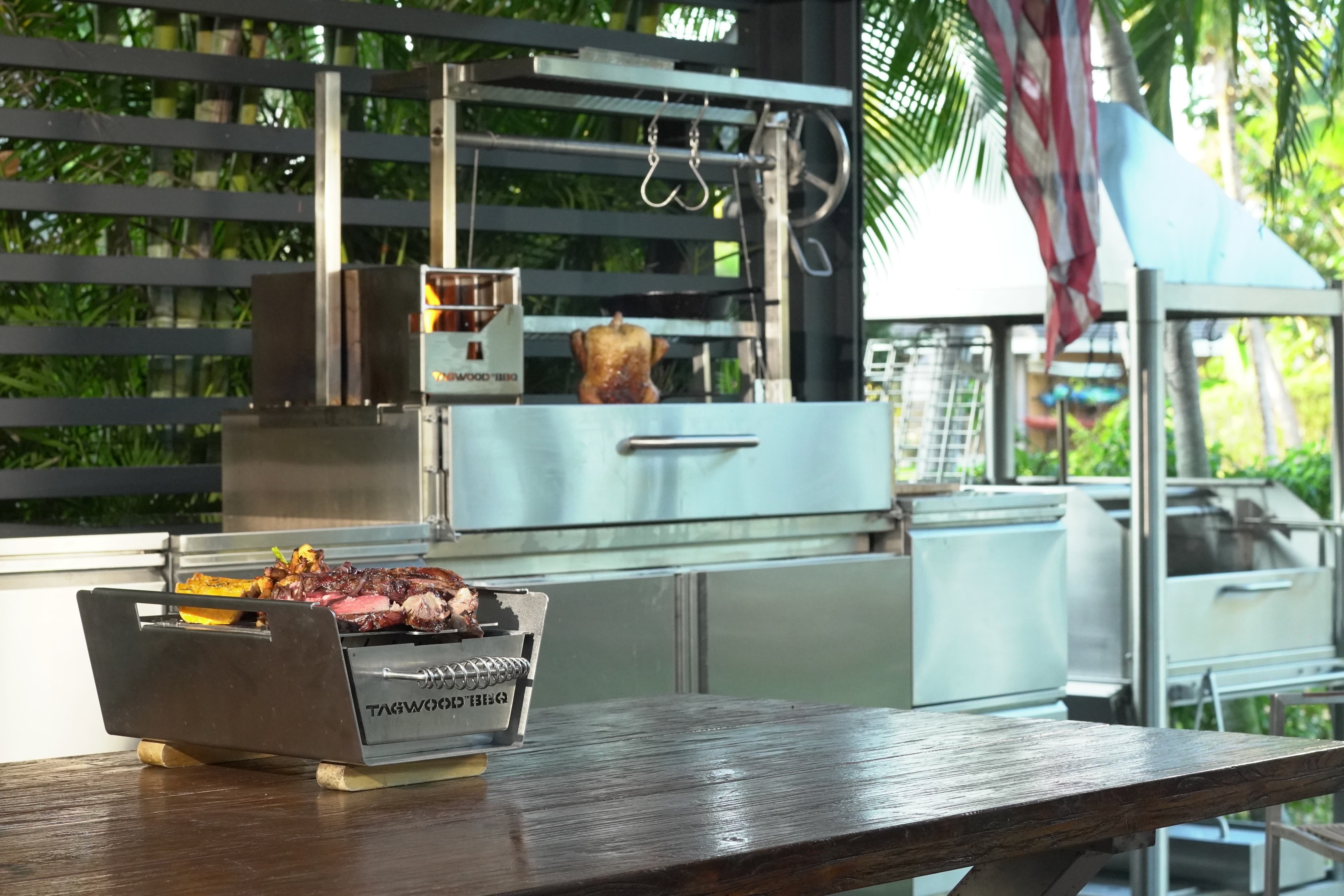 Tagwood BBQ05SS Built-In Santa Maria Argentine Gaucho Grill