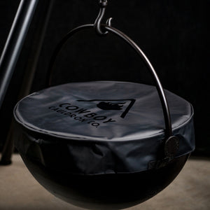 Protective cover shown with Cowboy Cauldron Urban Cowboy 30" Fire Pit & Grill