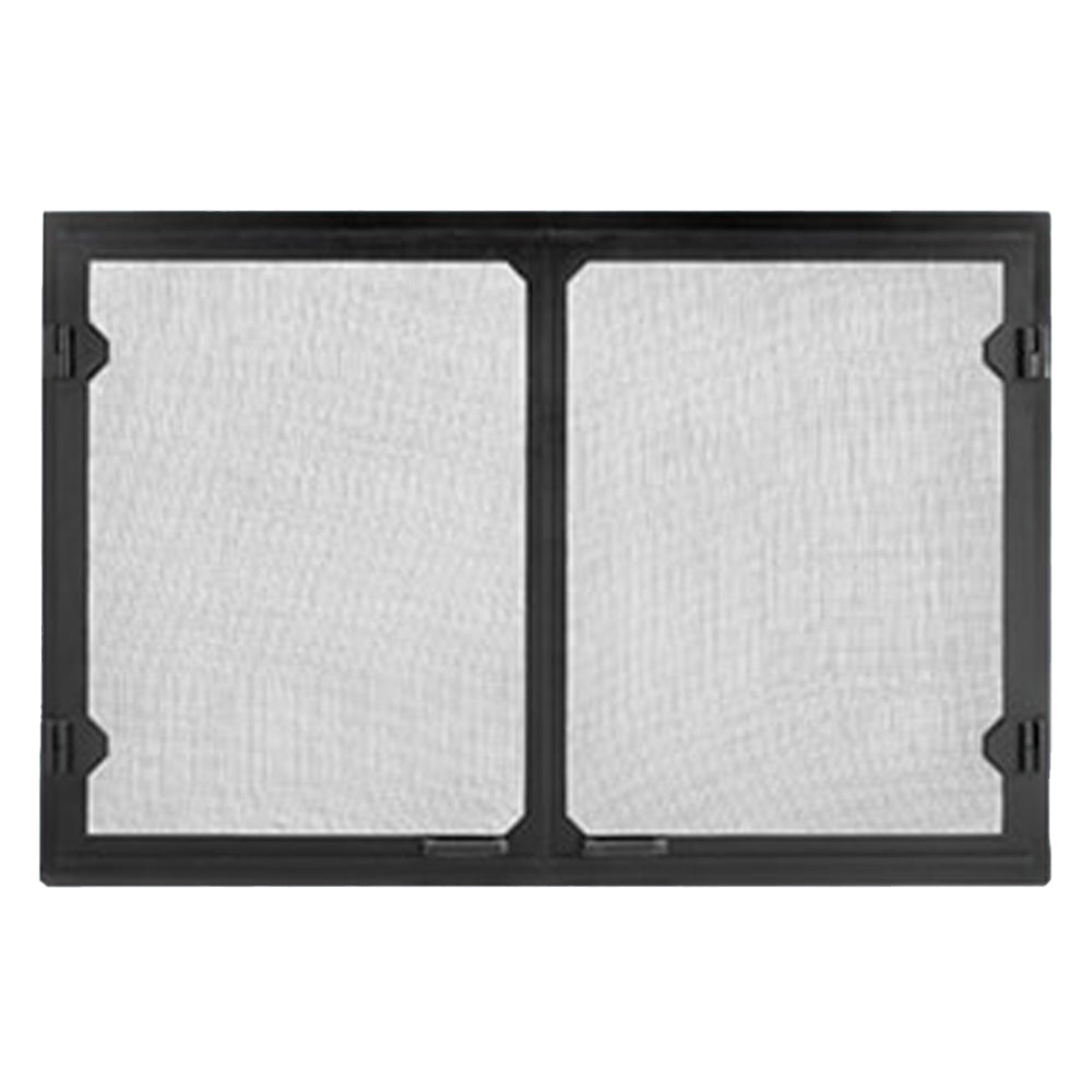 Majestic Grand Vista mesh fireplace doors — representative style; size varies