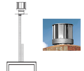 Majestic Gas Insert Direct Vent Liner & Termination Kits — LINK-DV4-30B reference image