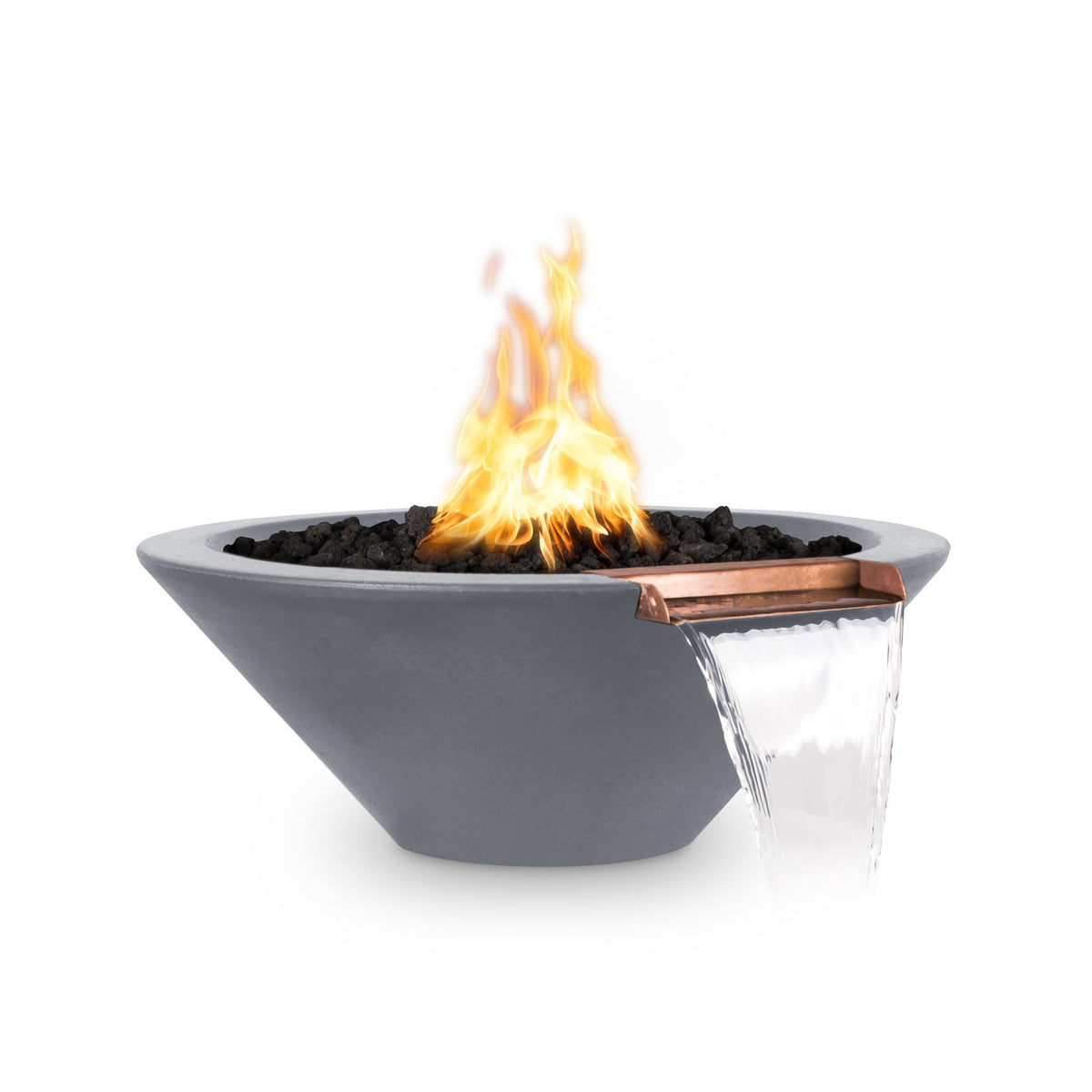 The Outdoor Plus Cazo Concrete Fire & Water Bowl - Gray