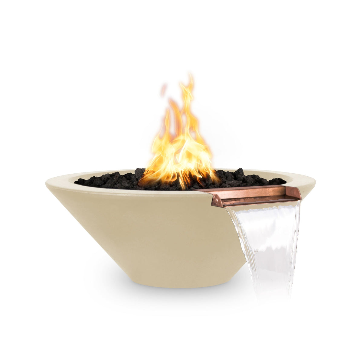 The Outdoor Plus Cazo Concrete Fire & Water Bowl - Vanilla