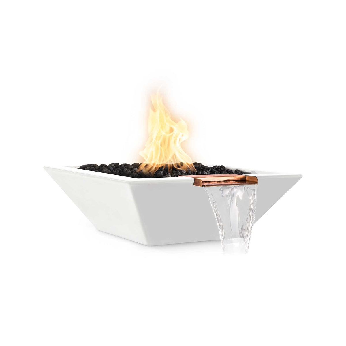 The Outdoor Plus Maya Concrete Fire and Water Bowl - Limestone