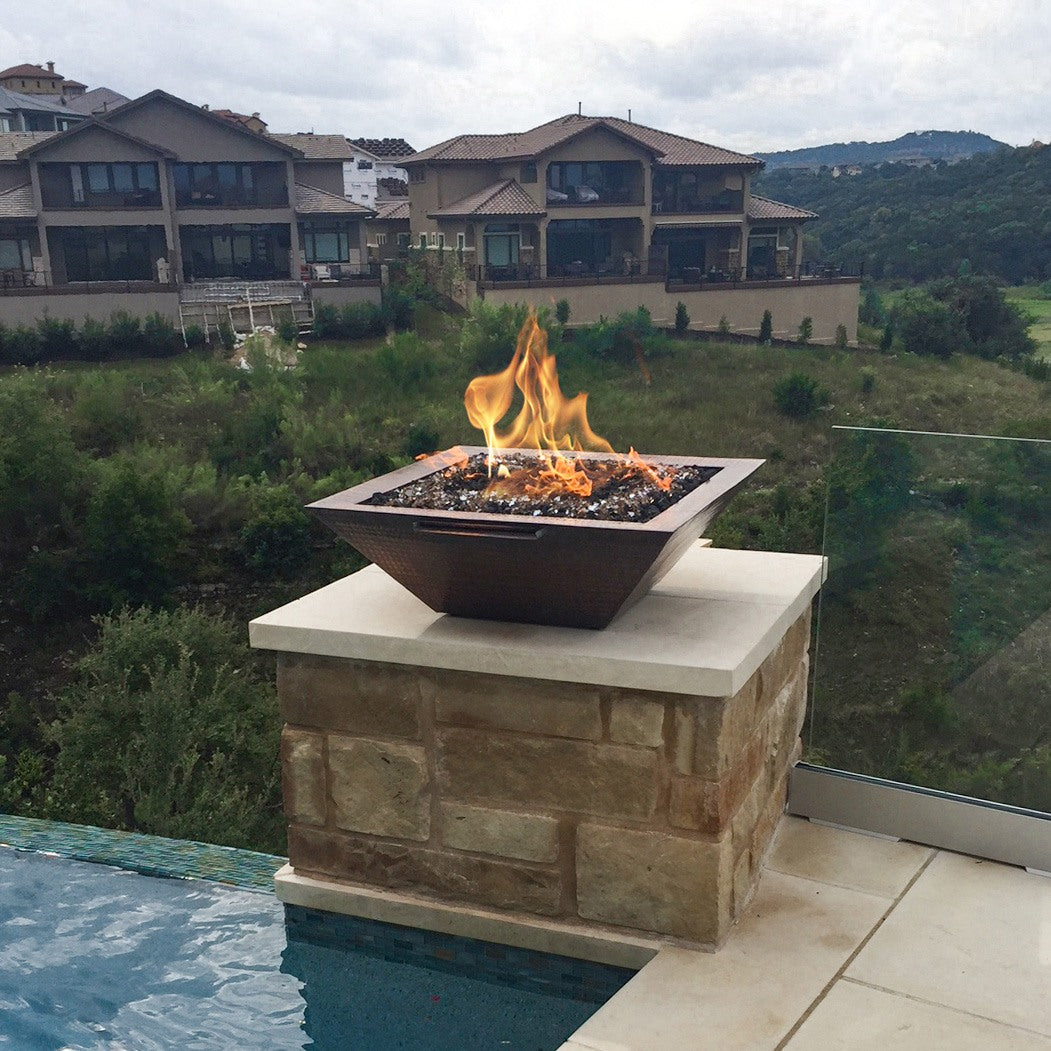 The Outdoor Plus Maya Fire & Water Bowl - Hammered Patina Copper - Image 2