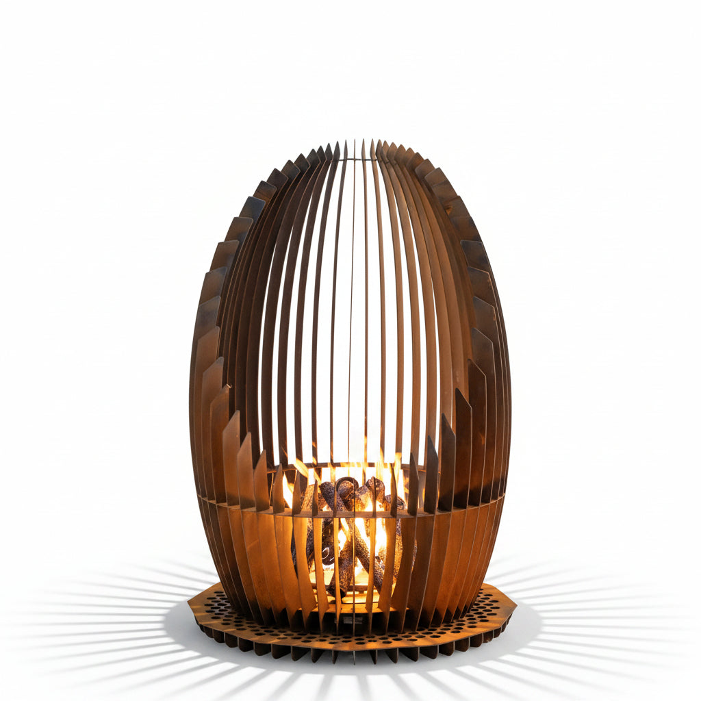 The Outdoor Plus Nebula Fire Sculpture shown as the actual product photo