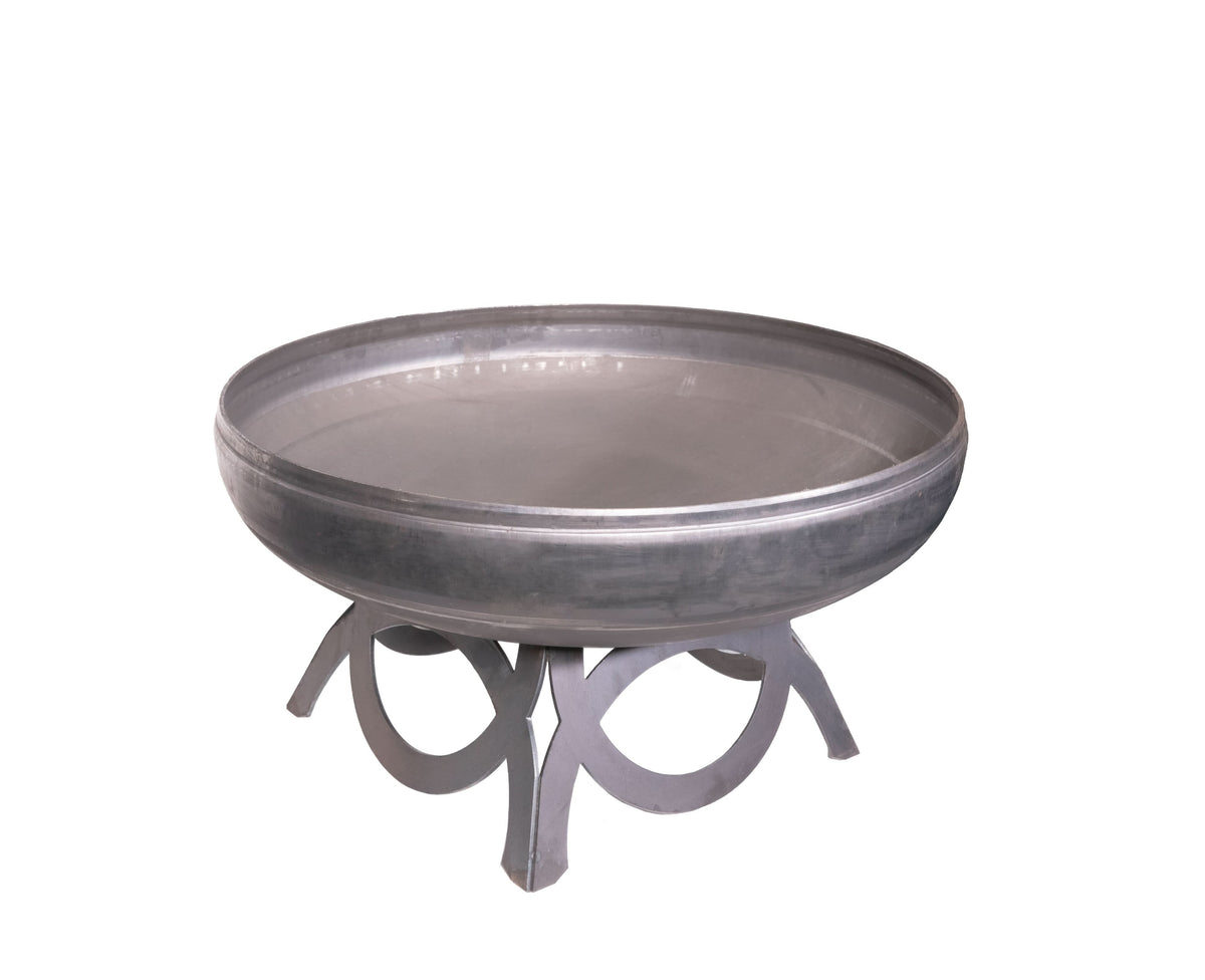 Ohio Flame Liberty steel fire pit on a curved base